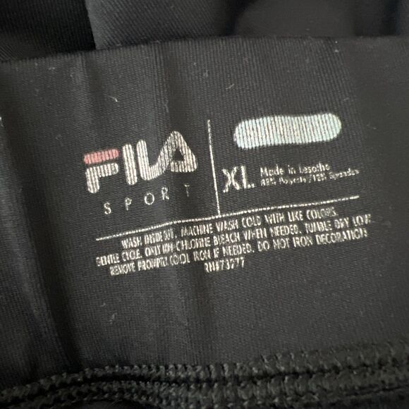 Fila Leggings Women Extra Large Black Cropped Pull On Activewear Athletic Sport - Picture 3 of 9